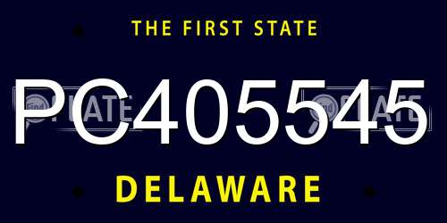 PC405545 Delaware License Plate