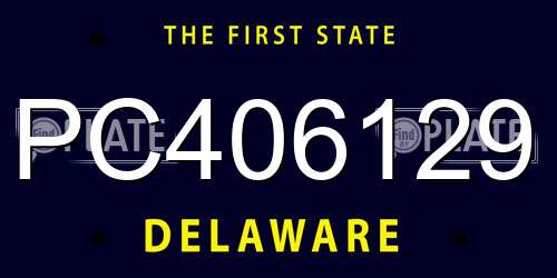 PC406129 Delaware License Plate