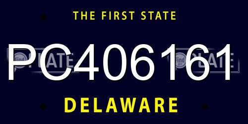 PC406161 Delaware License Plate