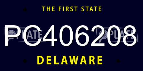 PC406208 Delaware License Plate