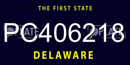 PC406218 Delaware License Plate