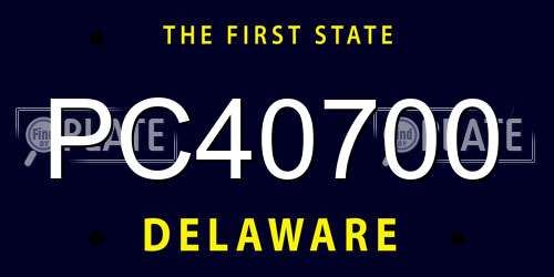 PC40700 Delaware License Plate