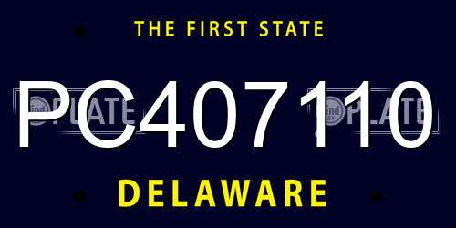 PC407110 Delaware License Plate