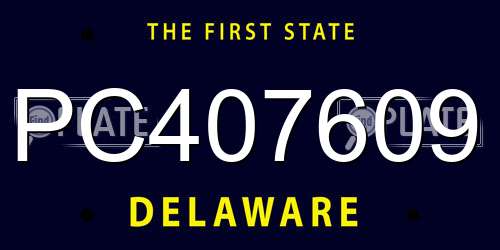 PC407609 Delaware License Plate