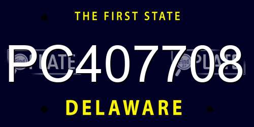 PC407708 Delaware License Plate