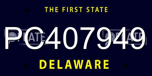 PC407949 Delaware License Plate