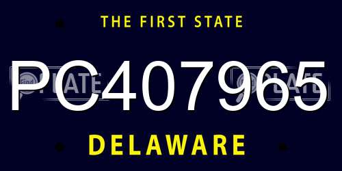 PC407965 Delaware License Plate