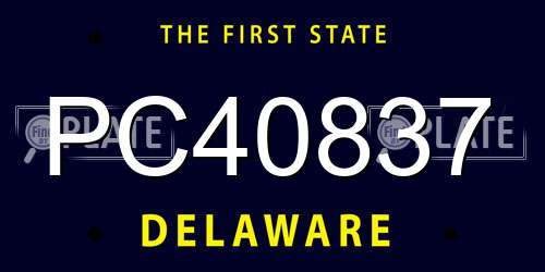 PC40837 Delaware License Plate