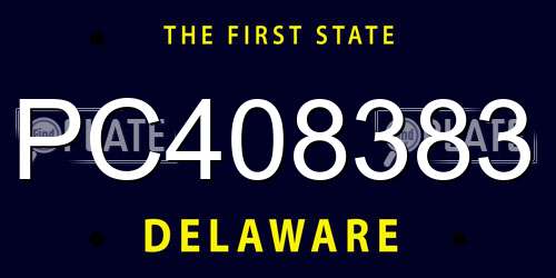 PC408383 Delaware License Plate