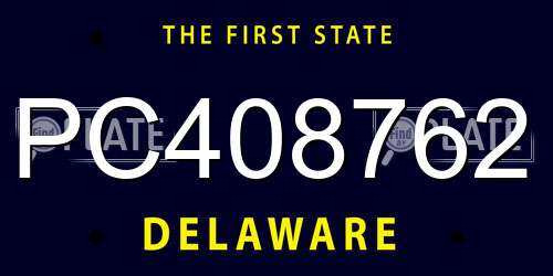 PC408762 Delaware License Plate