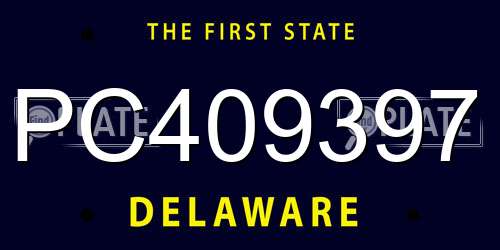 PC409397 Delaware License Plate