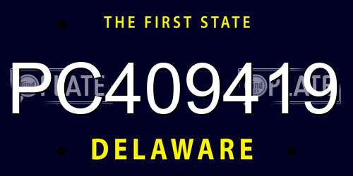 PC409419 Delaware License Plate