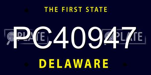 PC40947 Delaware License Plate
