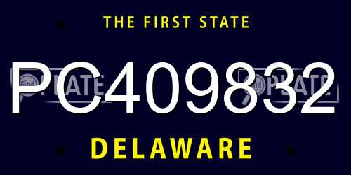 PC409832 Delaware License Plate