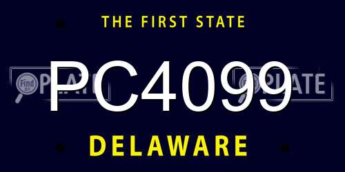 PC4099 Delaware License Plate