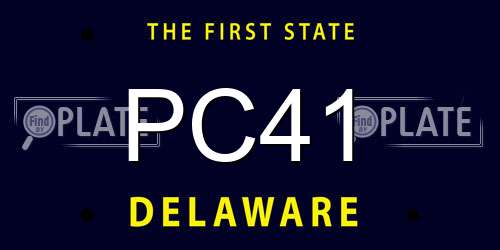 PC41 Delaware License Plate