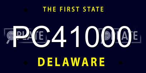 PC41000 Delaware License Plate