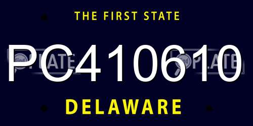PC410610 Delaware License Plate