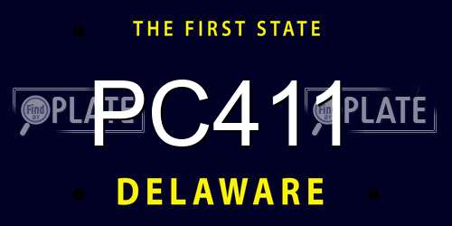 PC411 Delaware License Plate