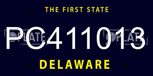 PC411013 Delaware License Plate