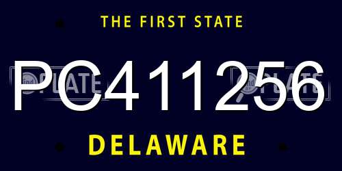 PC411256 Delaware License Plate