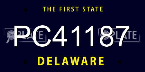 PC41187 Delaware License Plate