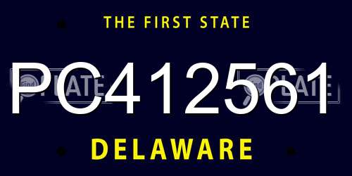 PC412561 Delaware License Plate