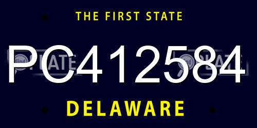 PC412584 Delaware License Plate