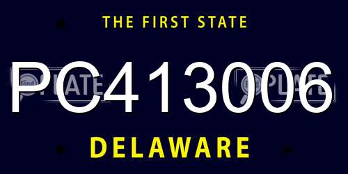 PC413006 Delaware License Plate