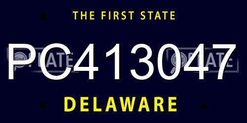 PC413047 Delaware License Plate