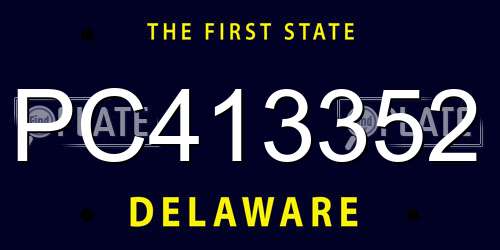 PC413352 Delaware License Plate
