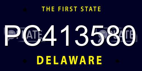 PC413580 Delaware License Plate