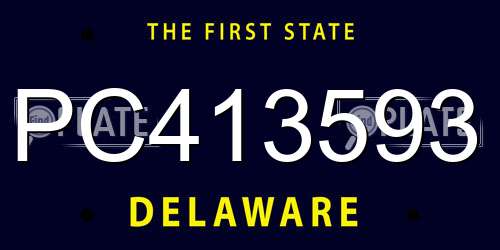 PC413593 Delaware License Plate