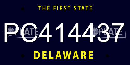 PC414437 Delaware License Plate