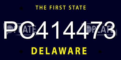 PC414473 Delaware License Plate