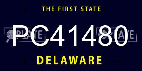 PC41480 Delaware License Plate