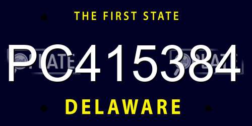 PC415384 Delaware License Plate