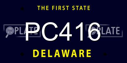 PC416 Delaware License Plate