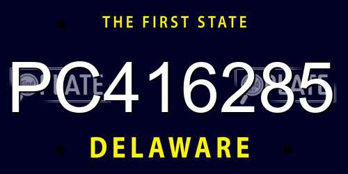 PC416285 Delaware License Plate