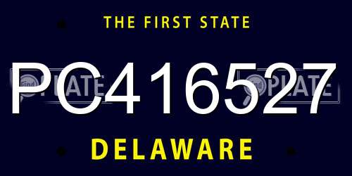 PC416527 Delaware License Plate