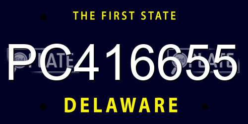 PC416655 Delaware License Plate