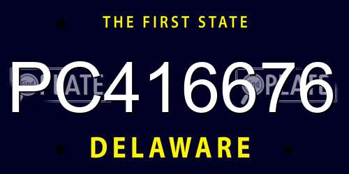 PC416676 Delaware License Plate
