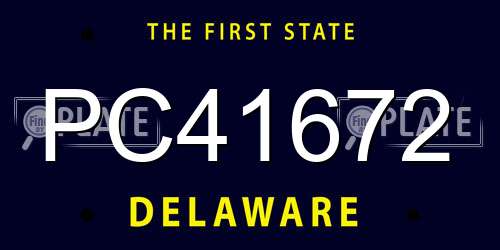 PC41672 Delaware License Plate