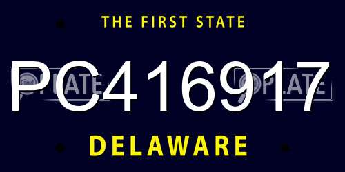 PC416917 Delaware License Plate
