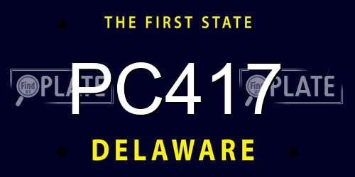PC417 Delaware License Plate