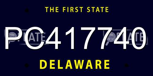 PC417740 Delaware License Plate