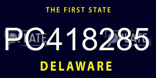 PC418285 Delaware License Plate
