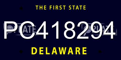 PC418294 Delaware License Plate