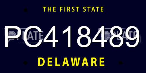 PC418489 Delaware License Plate