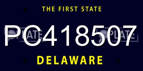 PC418507 Delaware License Plate